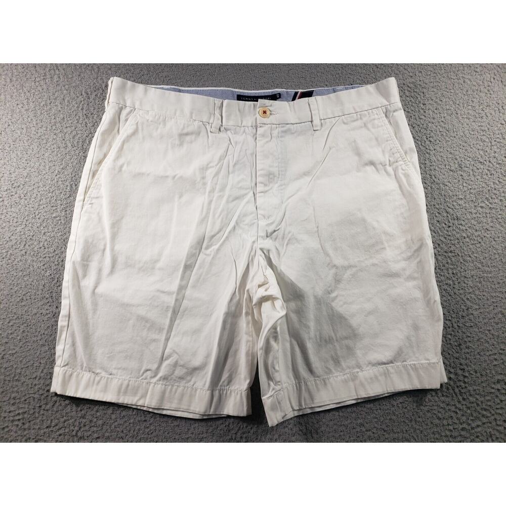 Tommy Hilfiger Shorts Men's 40 White Classic Fit Cotton 9" Inseam Golf Casual